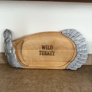 Wood And Metal Wild Turkey Engraved Charcuterie Board Cutting Board Serving Tray